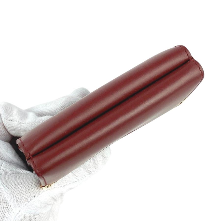 ■未使用■　カルティエ マスト Wホック 二つ折り 財布 ウォレット レザー ボルドー L3000505 箱 【327087】8 □未使用□ カルティエ マスト Wホック 二つ折り 財布 ウォレット