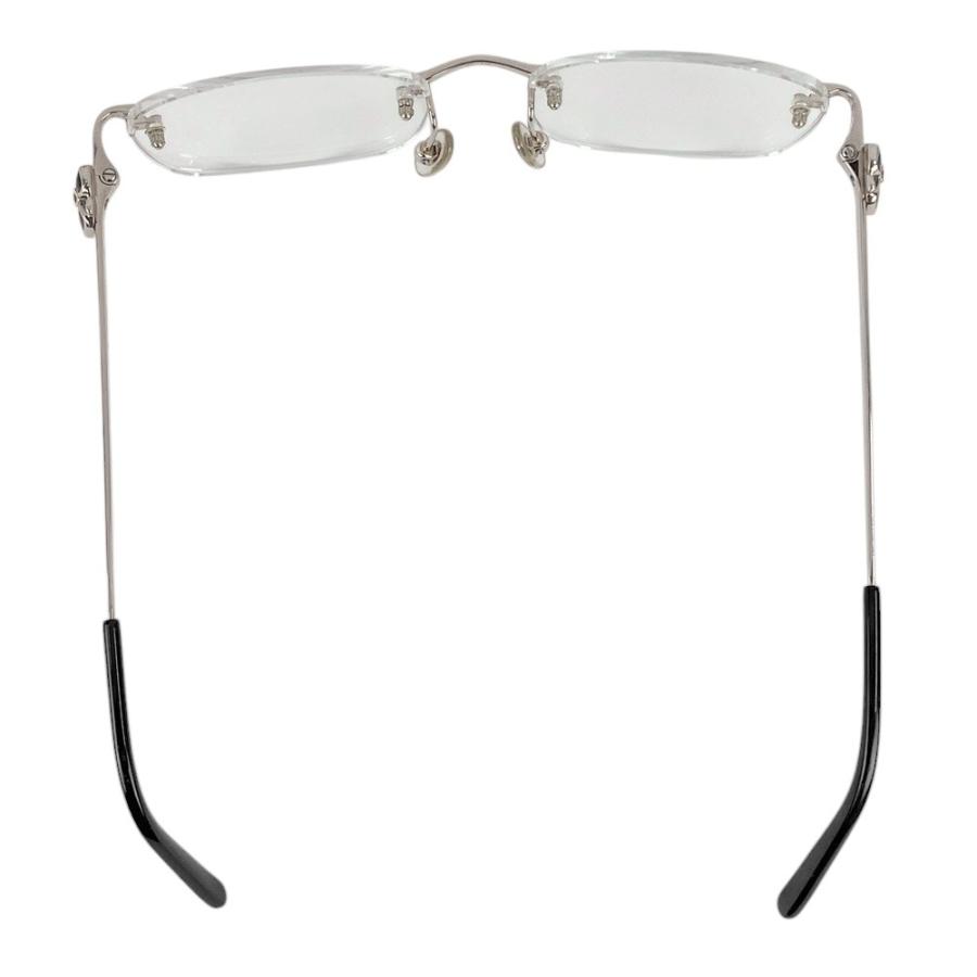 ■美品■　カルティエ 眼鏡 度入り メガネ 2P ダイヤ シルバー ブラック WG750 □16 26.4g 3885529  【327315】2 |  | 03