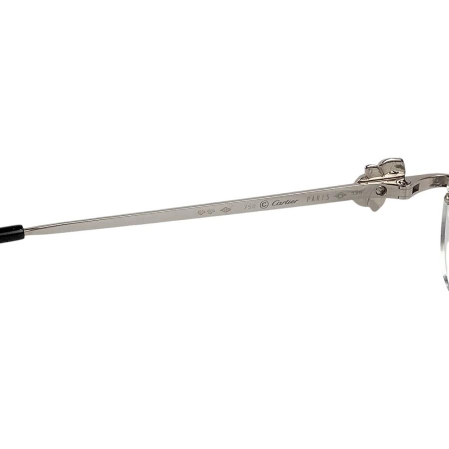 ■美品■　カルティエ 眼鏡 度入り メガネ 2P ダイヤ シルバー ブラック WG750 □16 26.4g 3885529  【327315】2 |  | 04