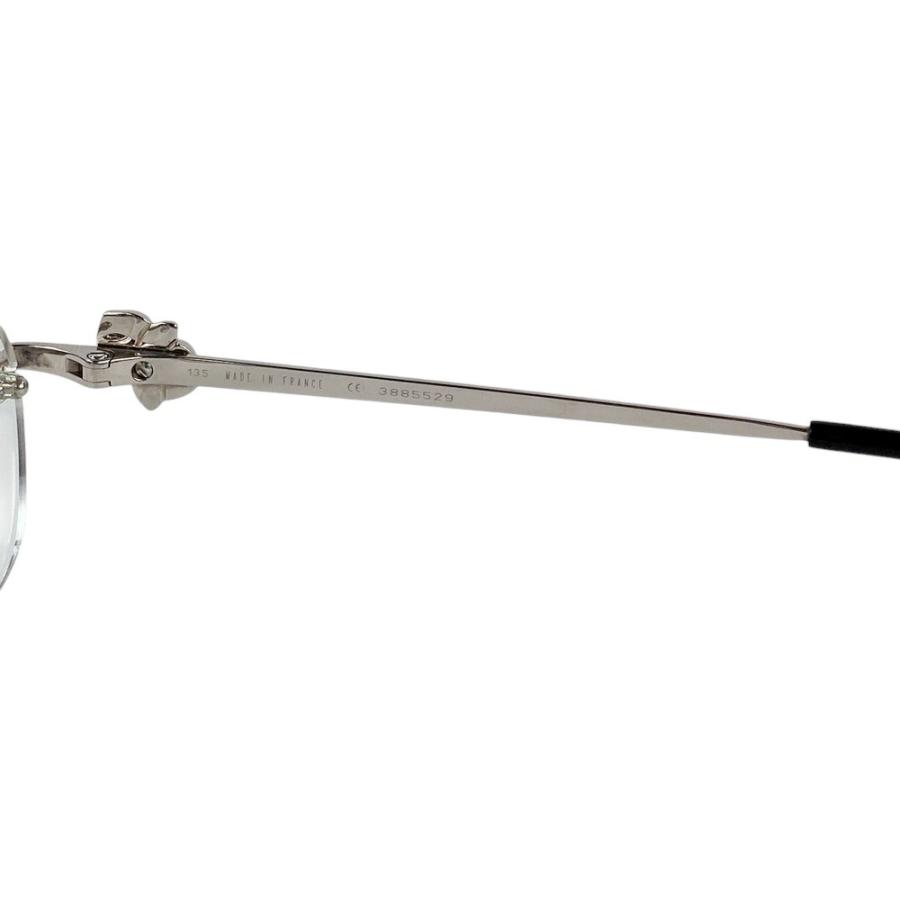 ■美品■　カルティエ 眼鏡 度入り メガネ 2P ダイヤ シルバー ブラック WG750 □16 26.4g 3885529  【327315】2 |  | 05