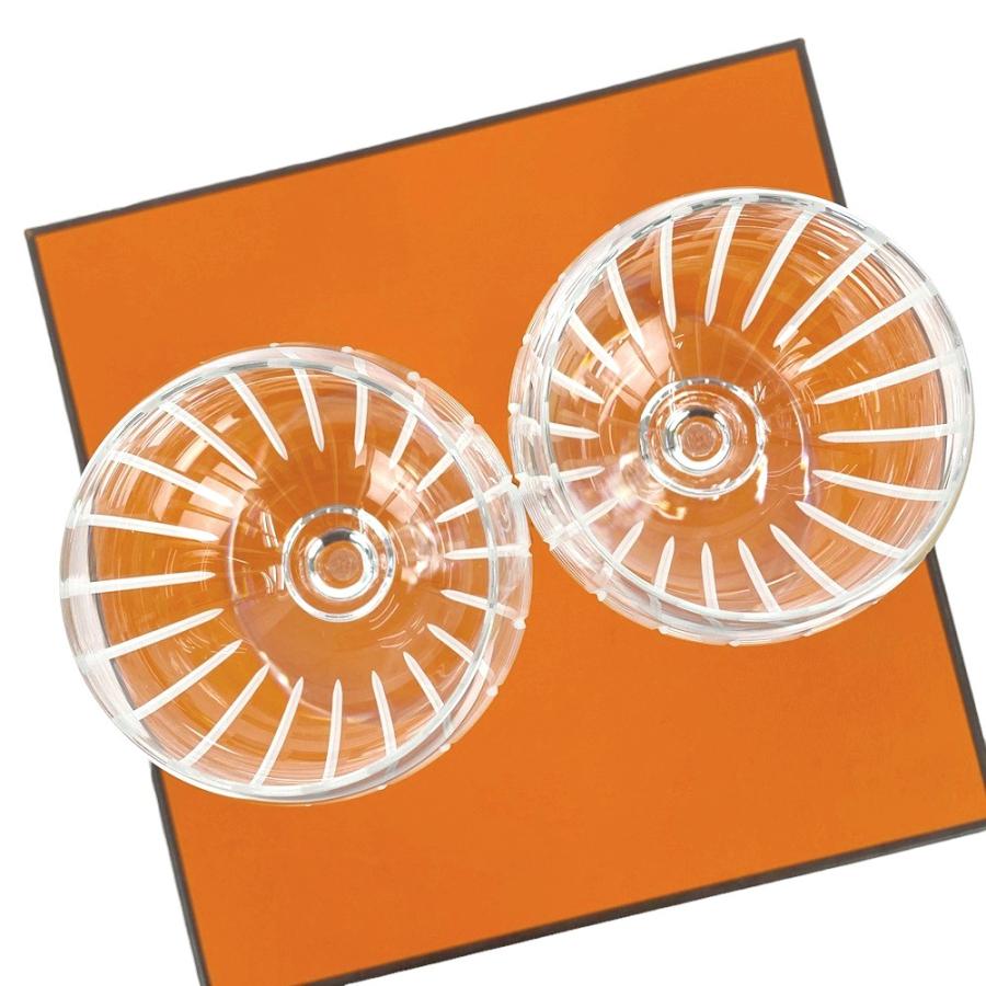 ■未使用■　エルメス ペア ワイン グラス タンブラー 食器 ガラス ホワイト 箱 【329043】3 |  | 02