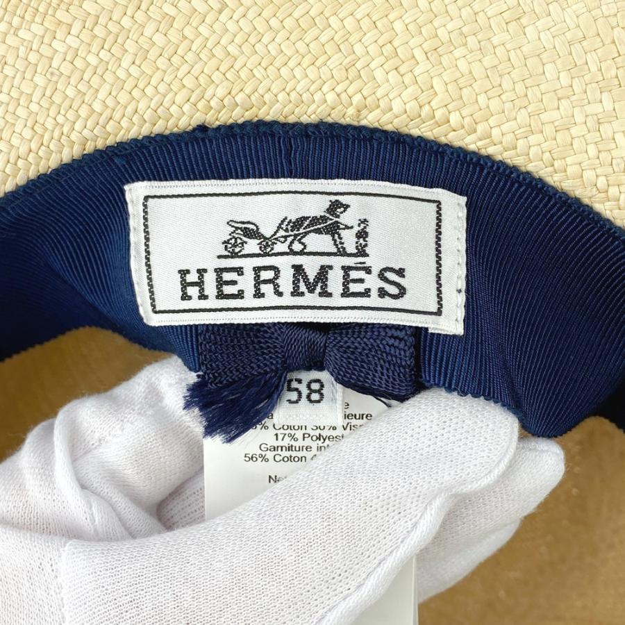 エルメス ■美品■ 麦わら 帽子 ハット ストロー わら イエロー ベージュ 【334313】12 |  | 06