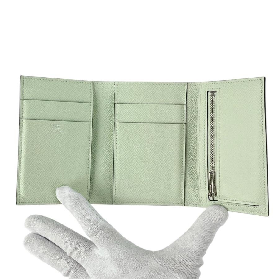 ■美品■　エルメス ベアンコンビネ 3つ折り 財布 コンパクト エプソン ヴェールペパーミント B刻 【337765】1 □美品□ エルメス ベアンコンビネ 3つ折り 財布 コンパクト エプソン