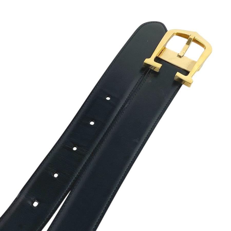 ■中古■　カルティエ タンクアルディオン ベルト レザー GP ブラック 【338533】3 □中古□ カルティエ タンクアルディオン ベルト レザー GP ブラック