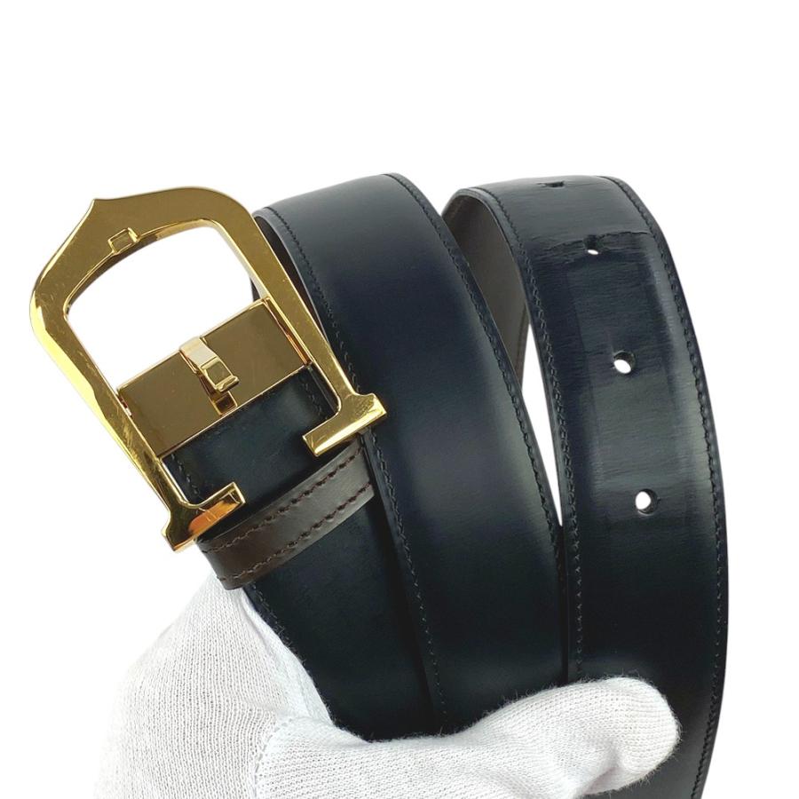 ■中古■　カルティエ タンクアルディオン ベルト レザー GP ブラック 【338533】3 □中古□ カルティエ タンクアルディオン ベルト レザー GP ブラック
