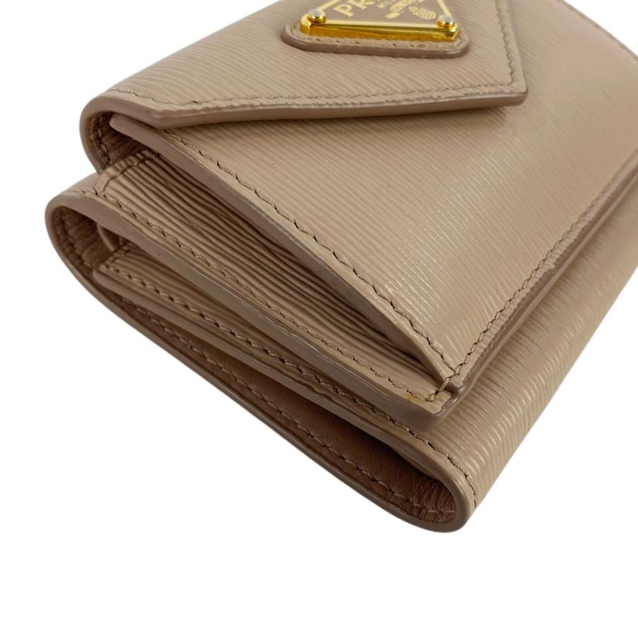 ■中古■　プラダ トライアングルロゴ 三つ折り 財布 ウォレット レザー ベージュ 【338946】2 |  | 03
