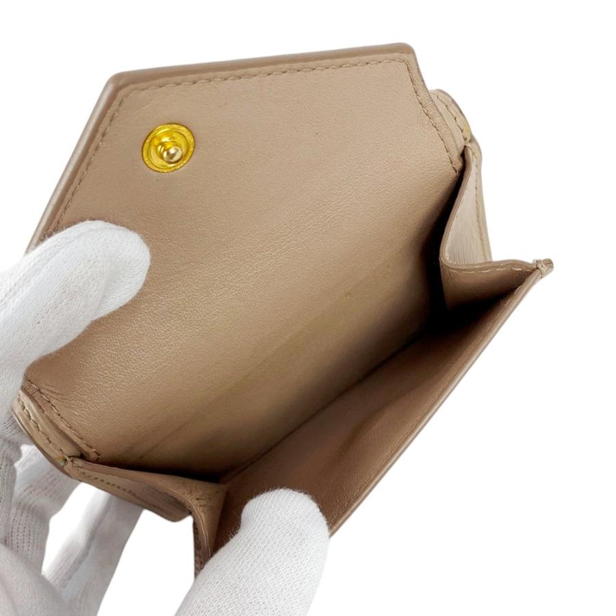 ■中古■　プラダ トライアングルロゴ 三つ折り 財布 ウォレット レザー ベージュ 【338946】2 |  | 07