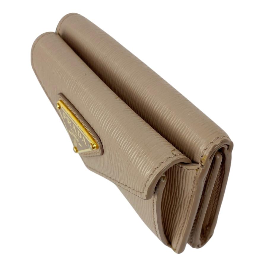 ■中古■　プラダ トライアングルロゴ 三つ折り 財布 ウォレット レザー ベージュ 【338946】2 |  | 09