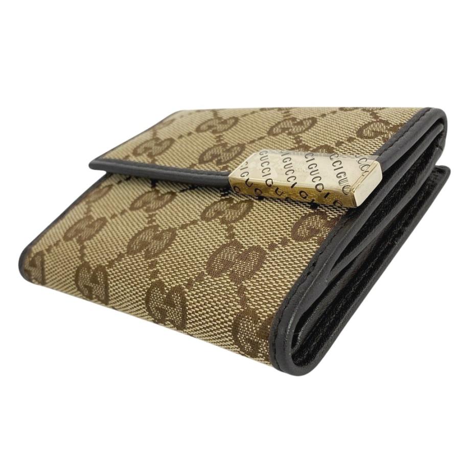【まー】グッチ GGキャンバス　薄くてコンパクト　二つ折り財布 □美品□ グッチ GG キャンバス 二つ折り 財布 ウォレット