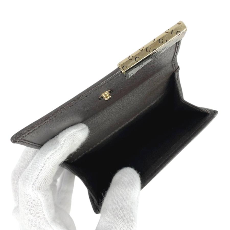 □美品□ グッチ GG キャンバス 二つ折り 財布 ウォレット ブラウン