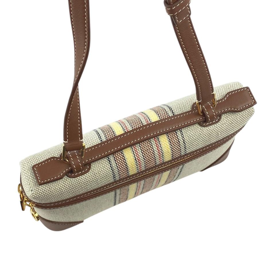 ■新同■　ロロピアーナ エクストラ ポケット ハンド バッグ レザー リネン ブラウン 【341878】2 |  | 04