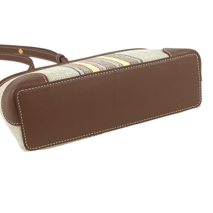 ■新同■　ロロピアーナ エクストラ ポケット ハンド バッグ レザー リネン ブラウン 【341878】2 |  | 05