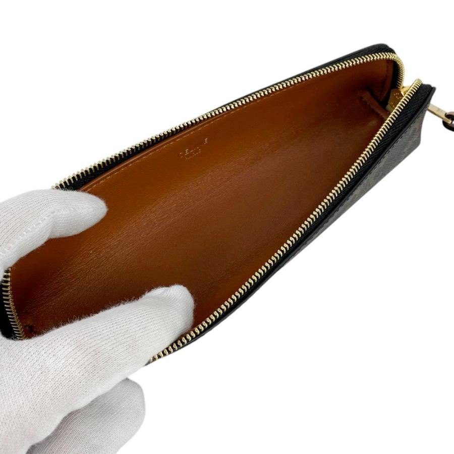 ■未使用■　セリーヌ ペンケース 筆箱 文房具 トリオンフ レザー ブラウン 4M2182 【342134】1 |  | 07