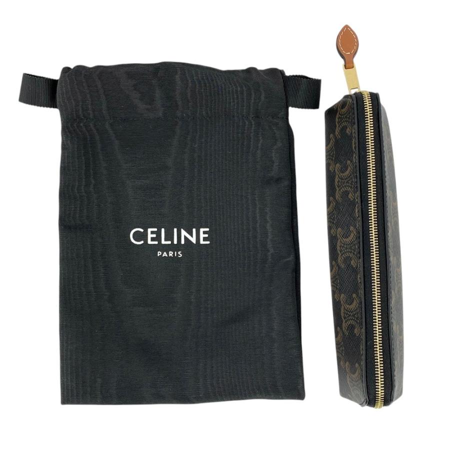 ■未使用■　セリーヌ ペンケース 筆箱 文房具 トリオンフ レザー ブラウン 4M2182 【342134】1 |  | 09