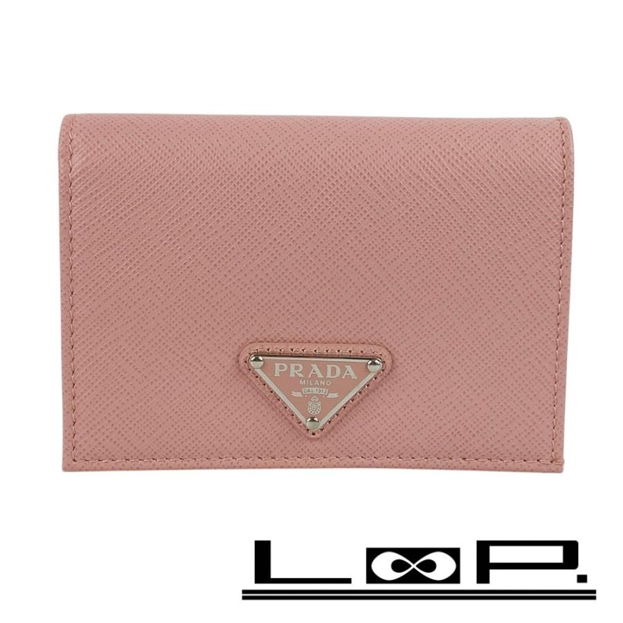 □未使用□ プラダ 二つ折り コンパクト 財布 サイフ サフィアーノ