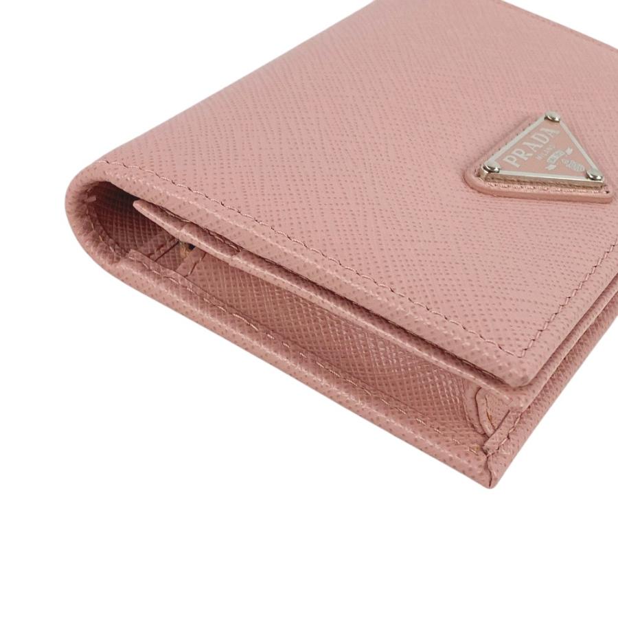 □未使用□ プラダ 二つ折り コンパクト 財布 サイフ サフィアーノ