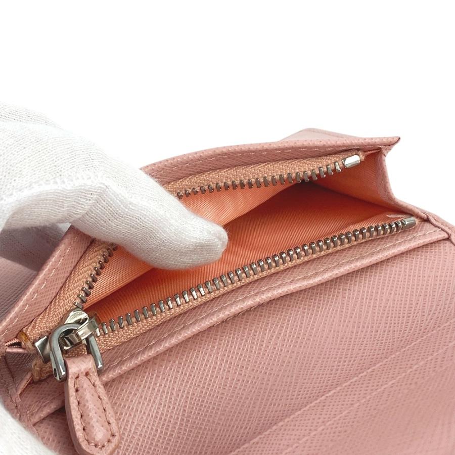□未使用□ プラダ 二つ折り コンパクト 財布 サイフ サフィアーノ