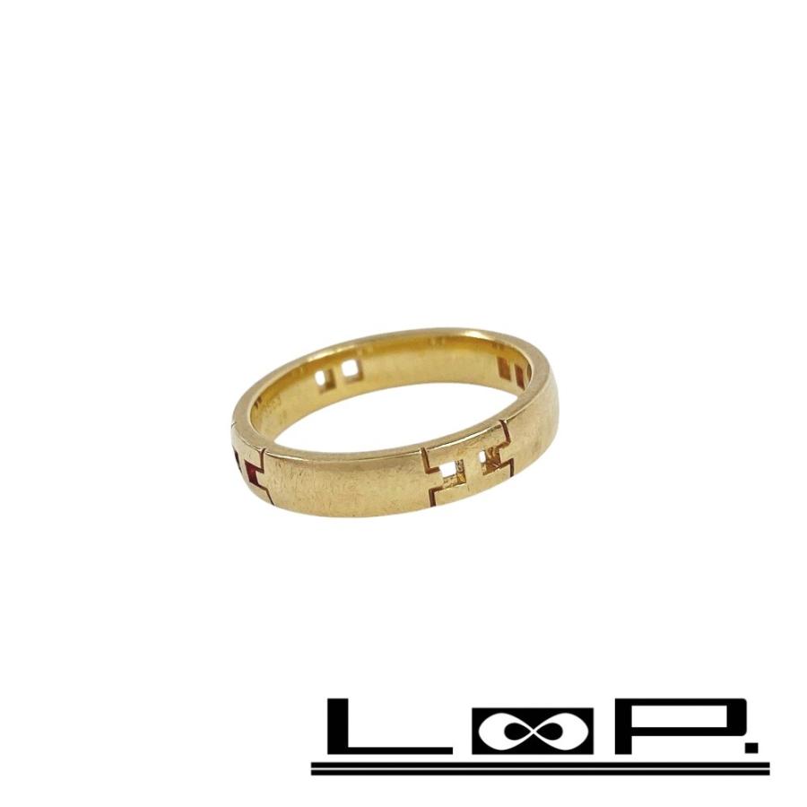 □中古□ エルメス ヘラクレス リング 指輪 ゴールド YG750 #49 3.7g  
