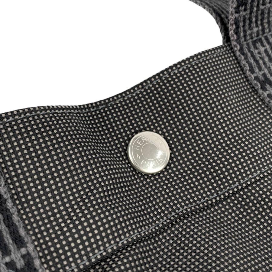 □美品□ エルメス エールライン MM トート バッグ キャンバス グレー