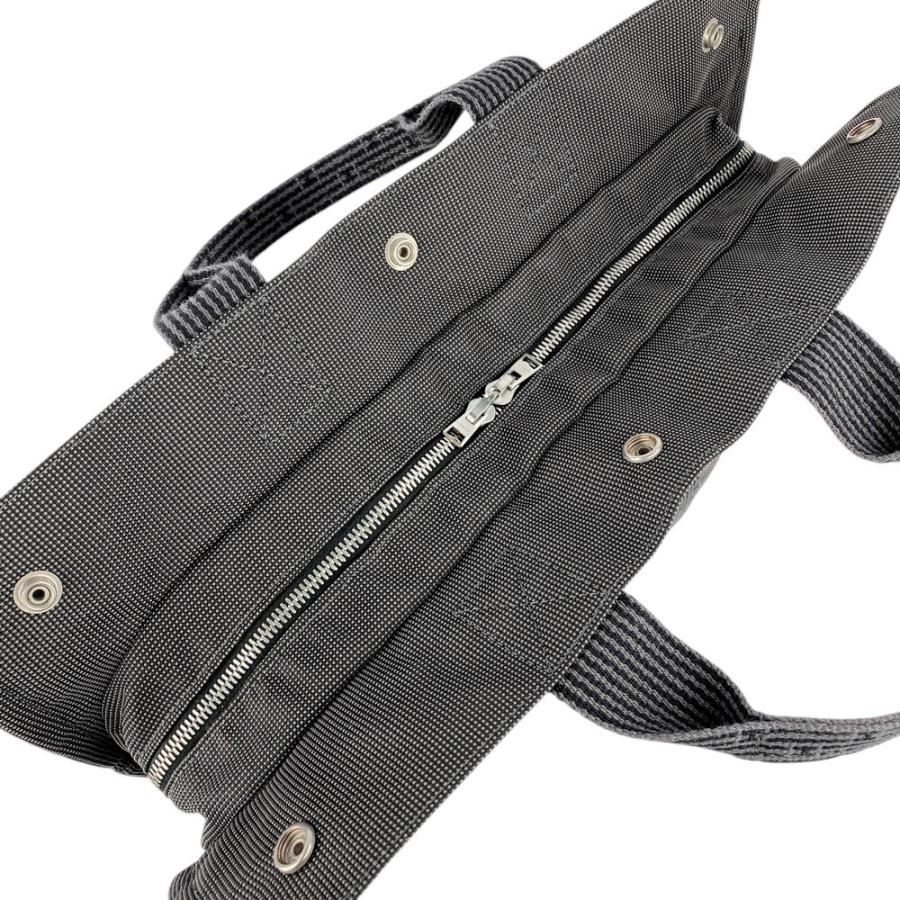 □美品□ エルメス エールライン MM トート バッグ キャンバス グレー