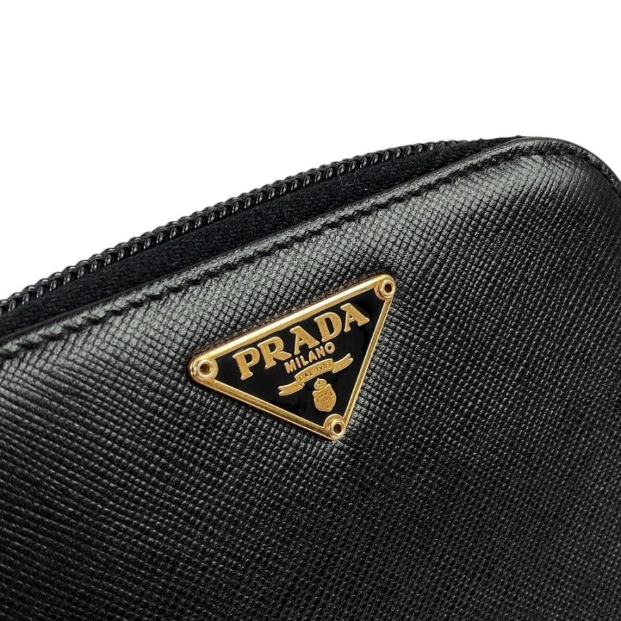 □美品□ プラダ 二つ折り 財布 ウォレット サフィアーノ レザー ネロ