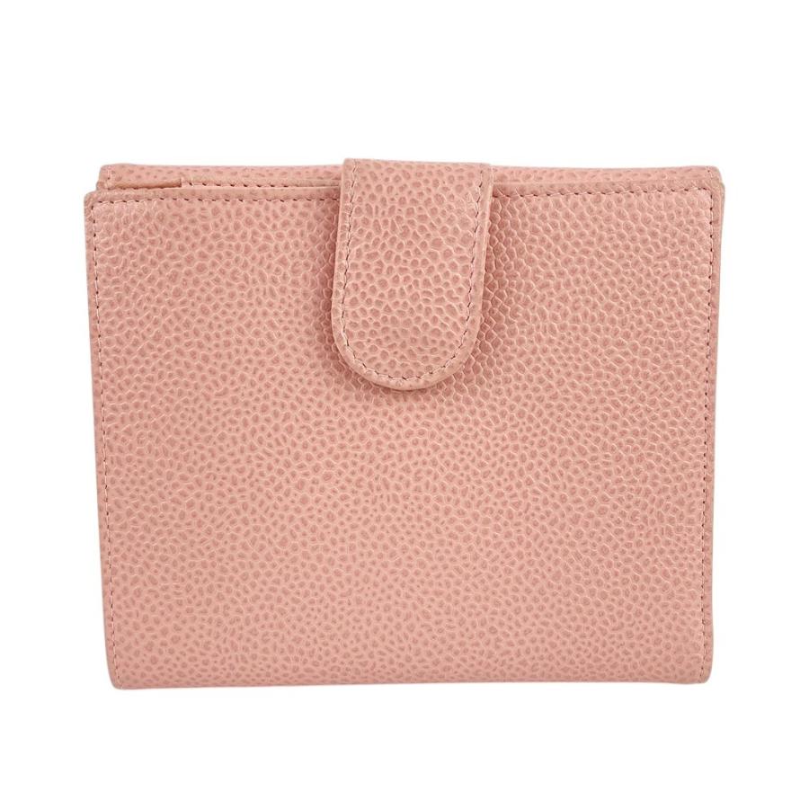 □中古□ シャネル Wホック 2つ折り 財布 コンパクト キャビア スキン  