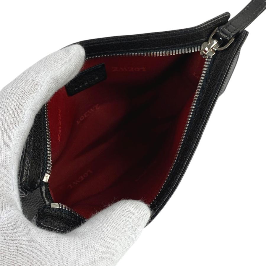 ■新同■ヴィンテージ■　ロエベ ポーチ アナグラム スタッズ レザー ブラック シルバー 【355530】1 |  | 07