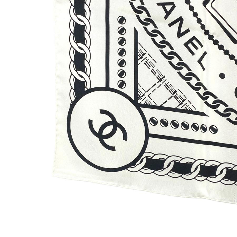 ■新同■　シャネル ココ スカーフ トランプ ファッション ブラック ホワイト マトラッセ 箱 【359545】8 |  | 03