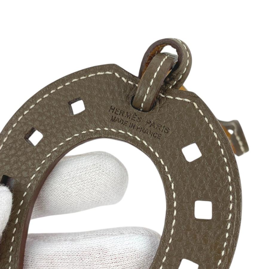 □美品□ エルメス パドックシュバル 蹄鉄 バッグ チャーム レザー