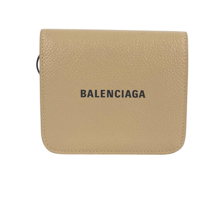 ■新同■　バレンシアガ 二つ折り 財布 ウォレット レザー ベージュ 594216 【364730】3 □新同□ バレンシアガ 二つ折り 財布 ウォレット レザー ベージュ