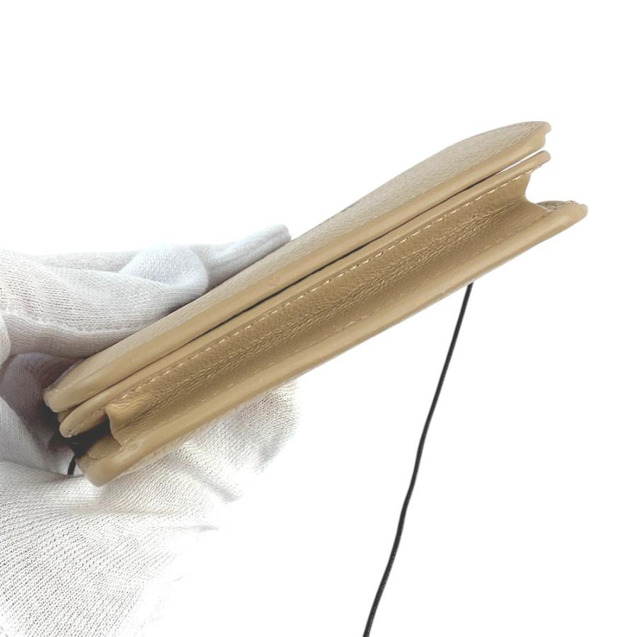 □新同□ バレンシアガ 二つ折り 財布 ウォレット レザー ベージュ  