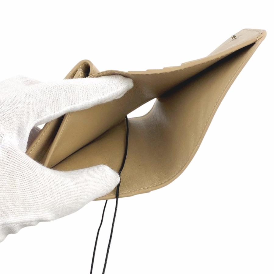 □新同□ バレンシアガ 二つ折り 財布 ウォレット レザー ベージュ  