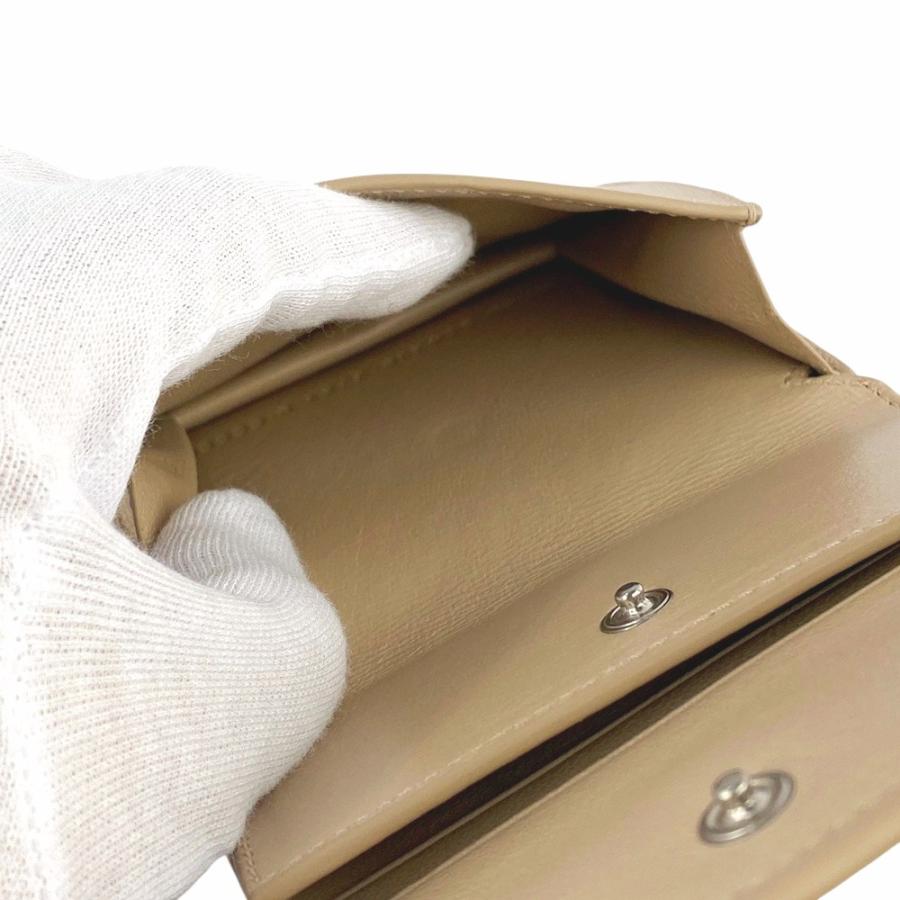 □新同□ バレンシアガ 二つ折り 財布 ウォレット レザー ベージュ  