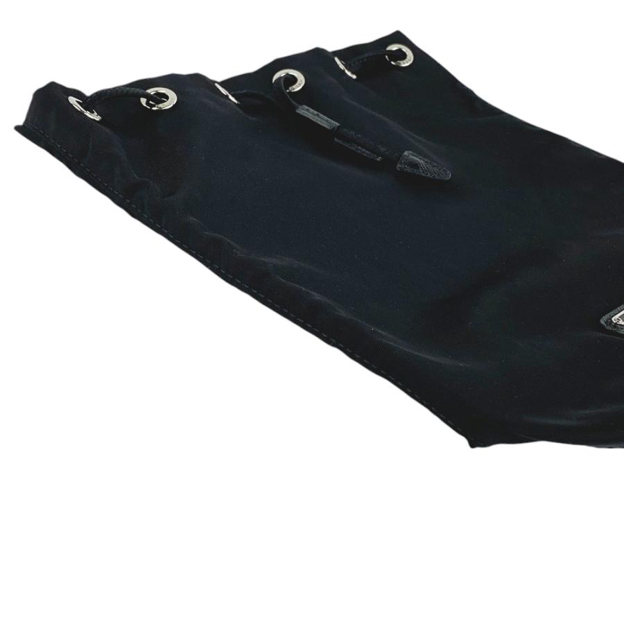 □新同□ プラダ 巾着 ポーチ 小物入れ テスート ナイロン ブラック  