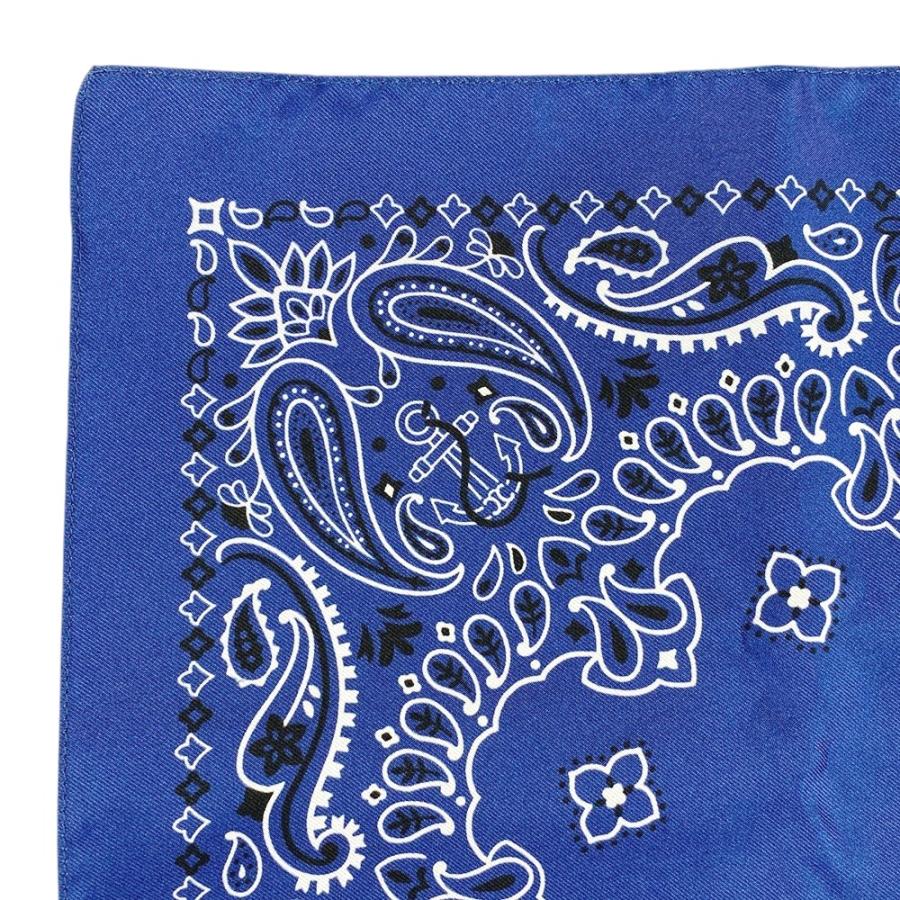 ■新同■　セリーヌ スカーフ ペイズリー ファッション シルク ブルー ホワイト 箱 【365393】3 |  | 03