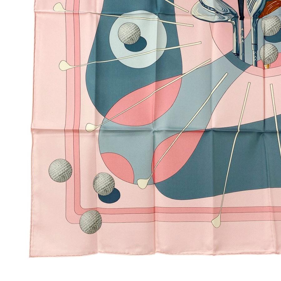 ■未使用■　エルメス カレ90 スカーフ SWING ゴルフ シルク ピンク 【369261】5 |  | 03