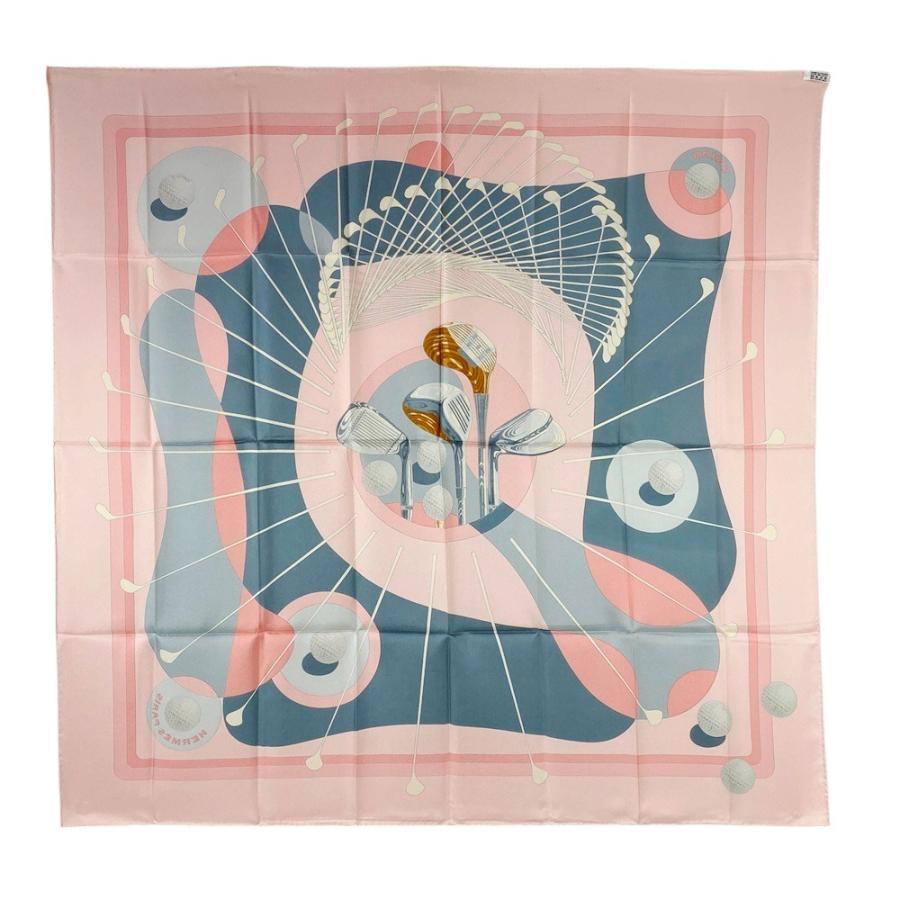 ■未使用■　エルメス カレ90 スカーフ SWING ゴルフ シルク ピンク 【369261】5 |  | 05
