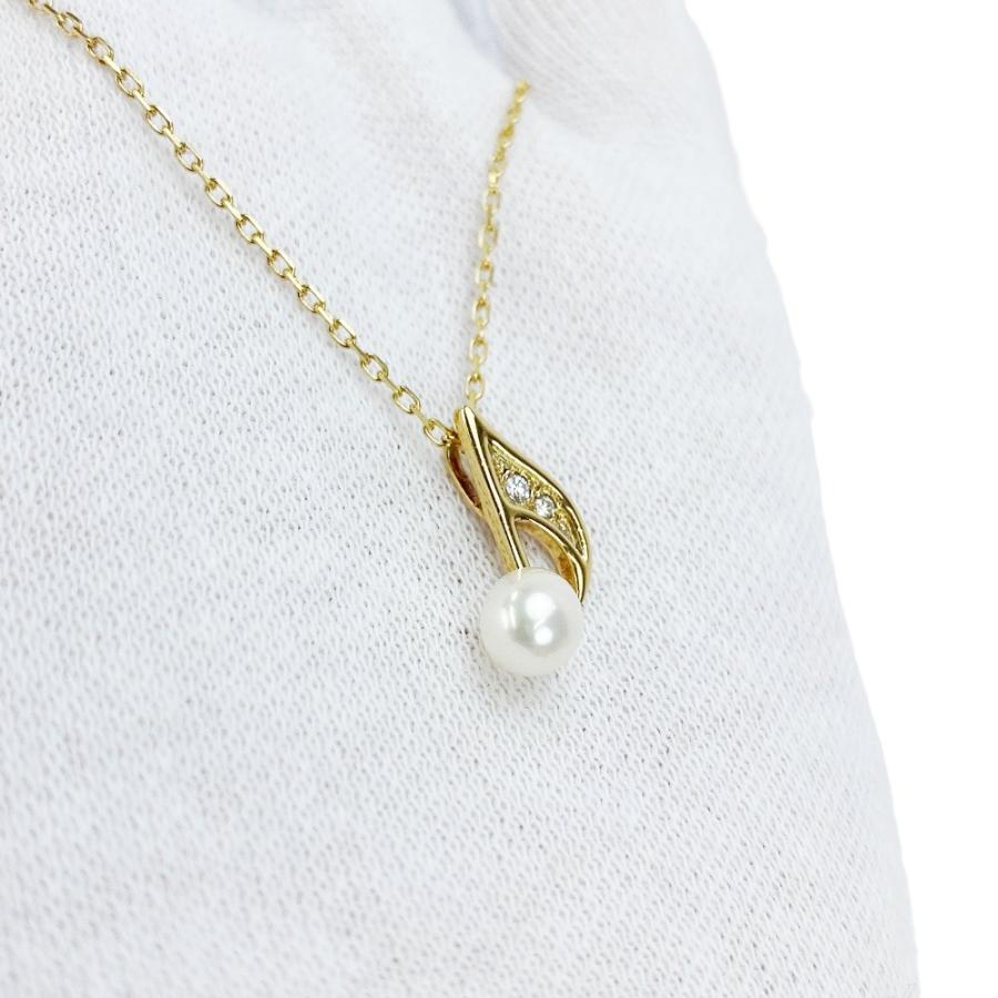 ミキモト⭐︎パールペンダント ゴールドチェーンネックレス □未使用□ ミキモト ネックレス ペンダント 音符 アクセサリー