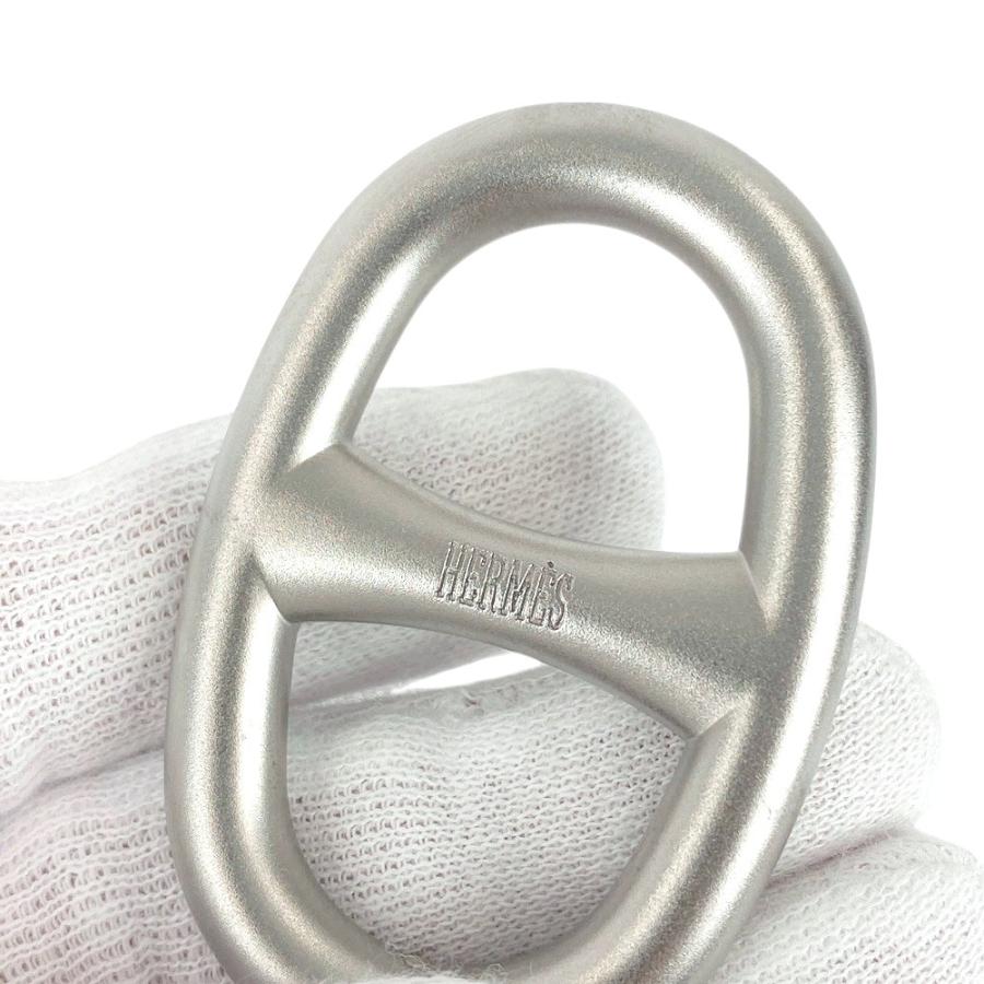 ❤コードなどプレゼント❤スカーフリング シェーヌダンクル大 シルバーエルメス ❤エルメスのコード（黒）付き❤スカーフリング シェーヌダンクル大