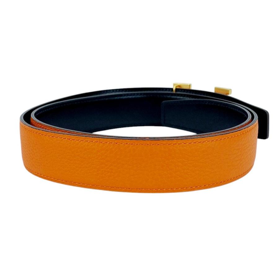 ■新同■　エルメス コンスタンス ベルト ビジネス トゴ ボックスカーフ オレンジ ゴールド A刻 #90 箱 【373480】5 |  | 01
