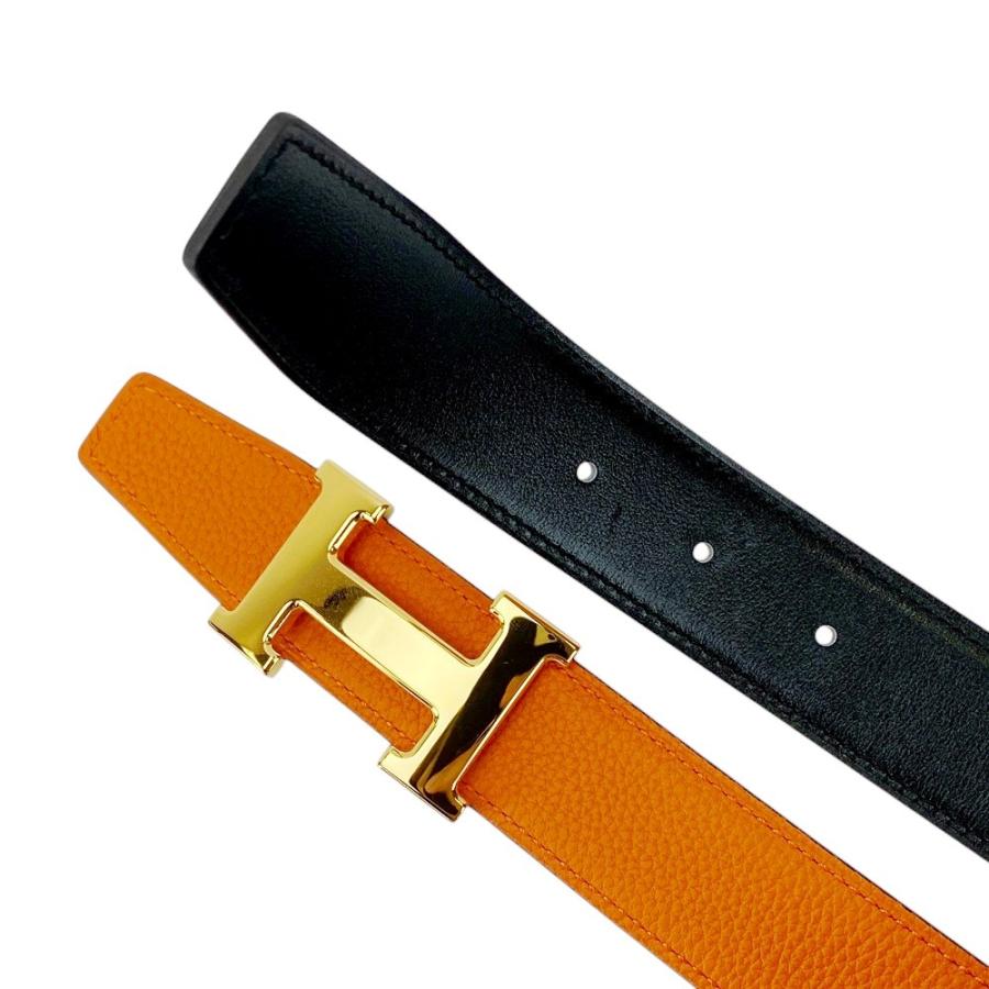 ■新同■　エルメス コンスタンス ベルト ビジネス トゴ ボックスカーフ オレンジ ゴールド A刻 #90 箱 【373480】5 |  | 02