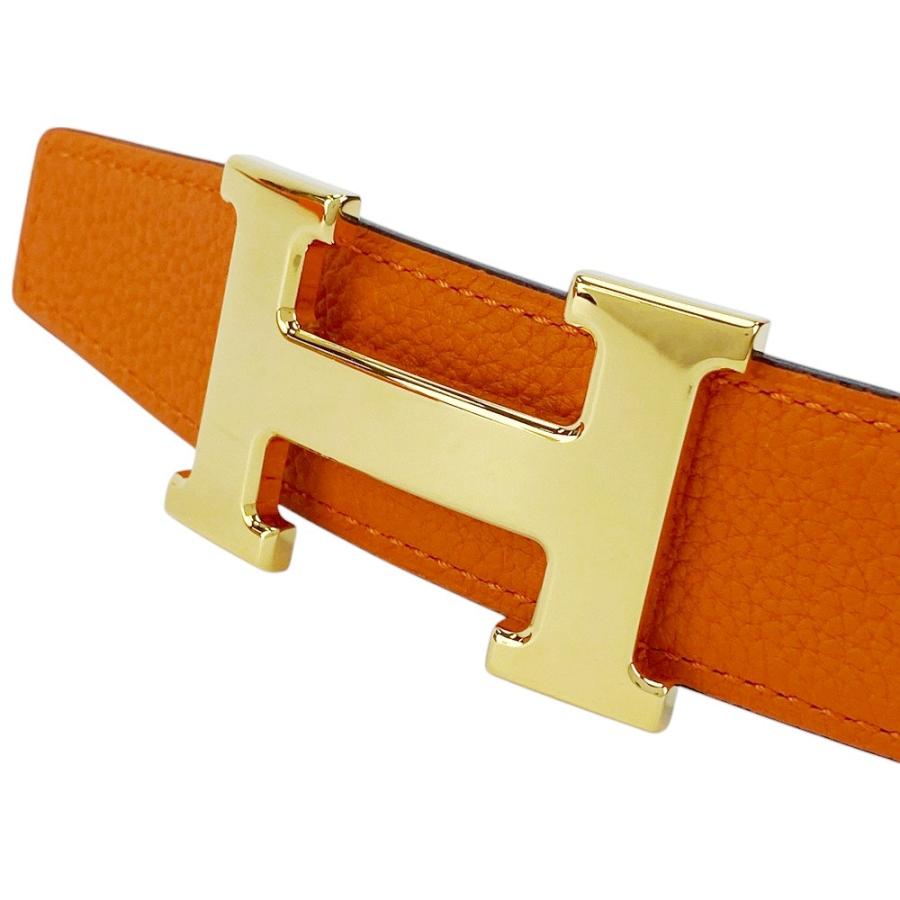 ■新同■　エルメス コンスタンス ベルト ビジネス トゴ ボックスカーフ オレンジ ゴールド A刻 #90 箱 【373480】5 |  | 06