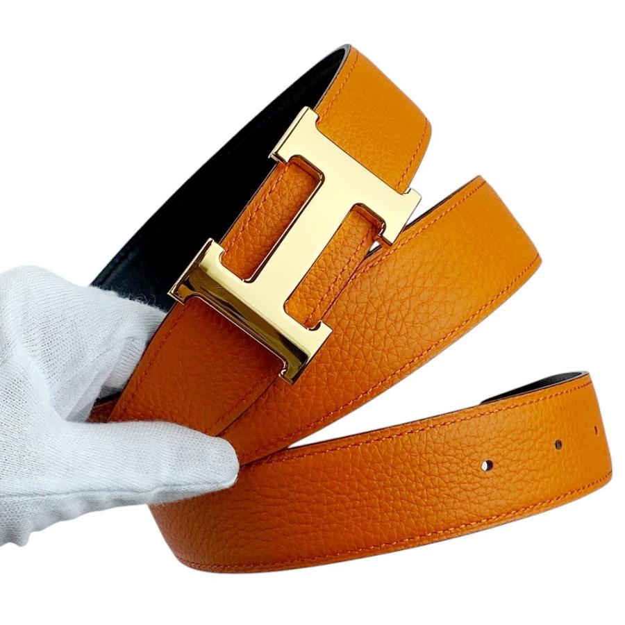 ■新同■　エルメス コンスタンス ベルト ビジネス トゴ ボックスカーフ オレンジ ゴールド A刻 #90 箱 【373480】5 |  | 08