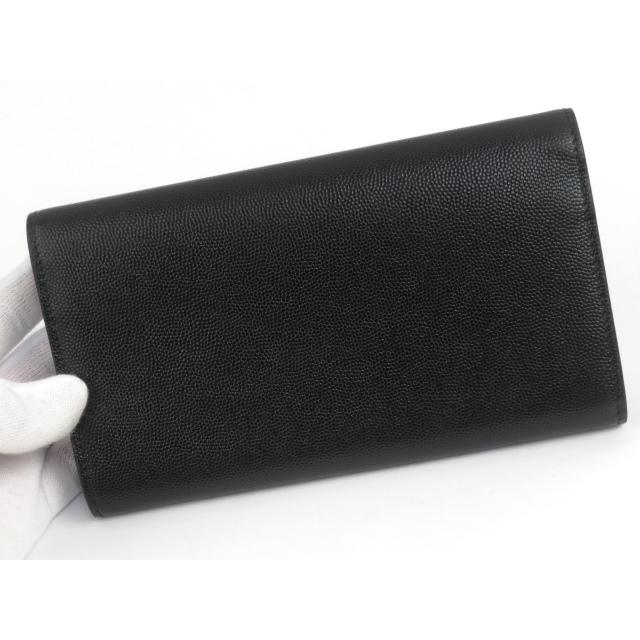 □中古□ サンローラン 長財布 ロゴ 星 スター レザー ブラック 447936