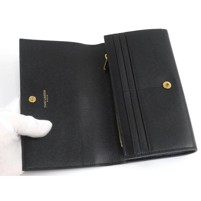 □中古□ サンローラン 長財布 ロゴ 星 スター レザー ブラック 447936
