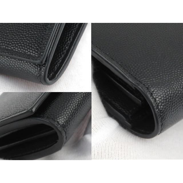 □中古□ サンローラン 長財布 ロゴ 星 スター レザー ブラック 447936
