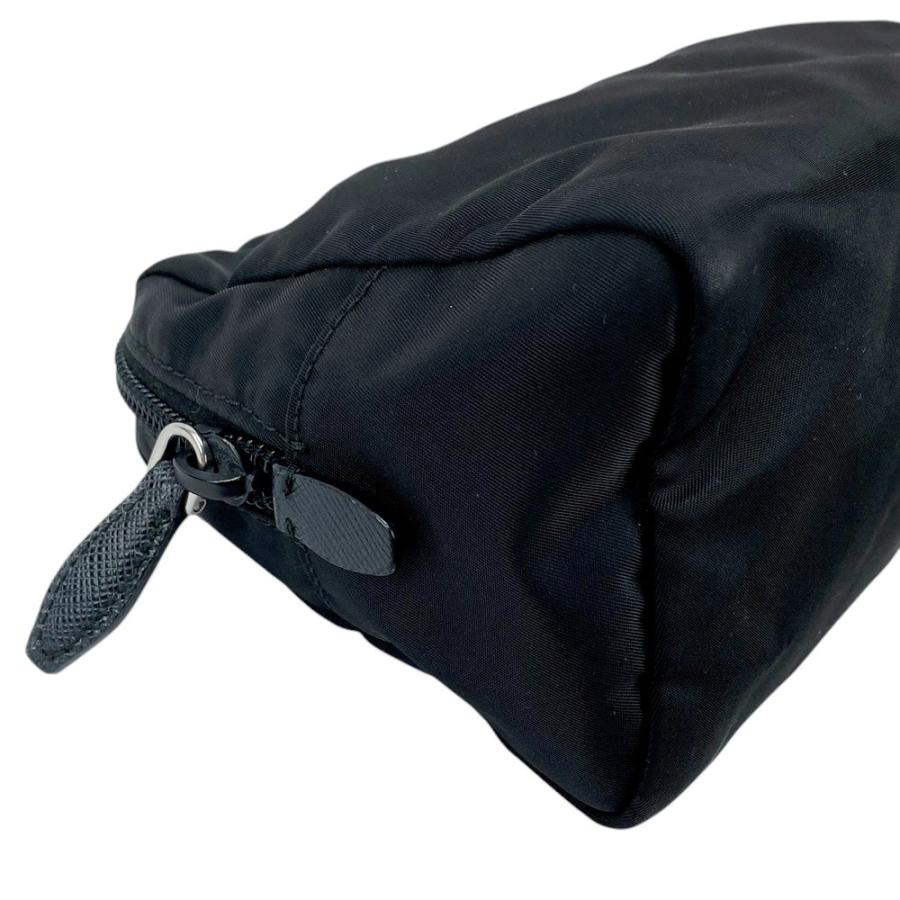 ■中古■　プラダ トライアングルロゴ ポーチ ストラップ 小物入れ 化粧 メイク テスート ナイロン ブラック 【375781】2 |  | 02