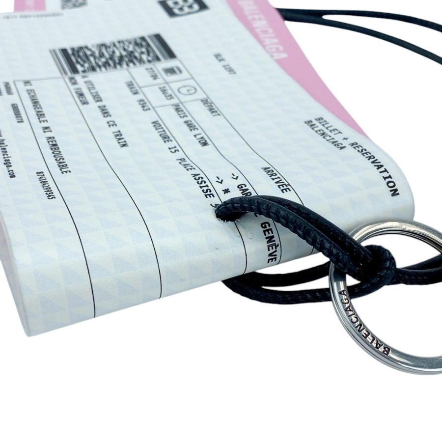 □未使用□ バレンシアガ トレインチケット ホルダー チャーム レザー  