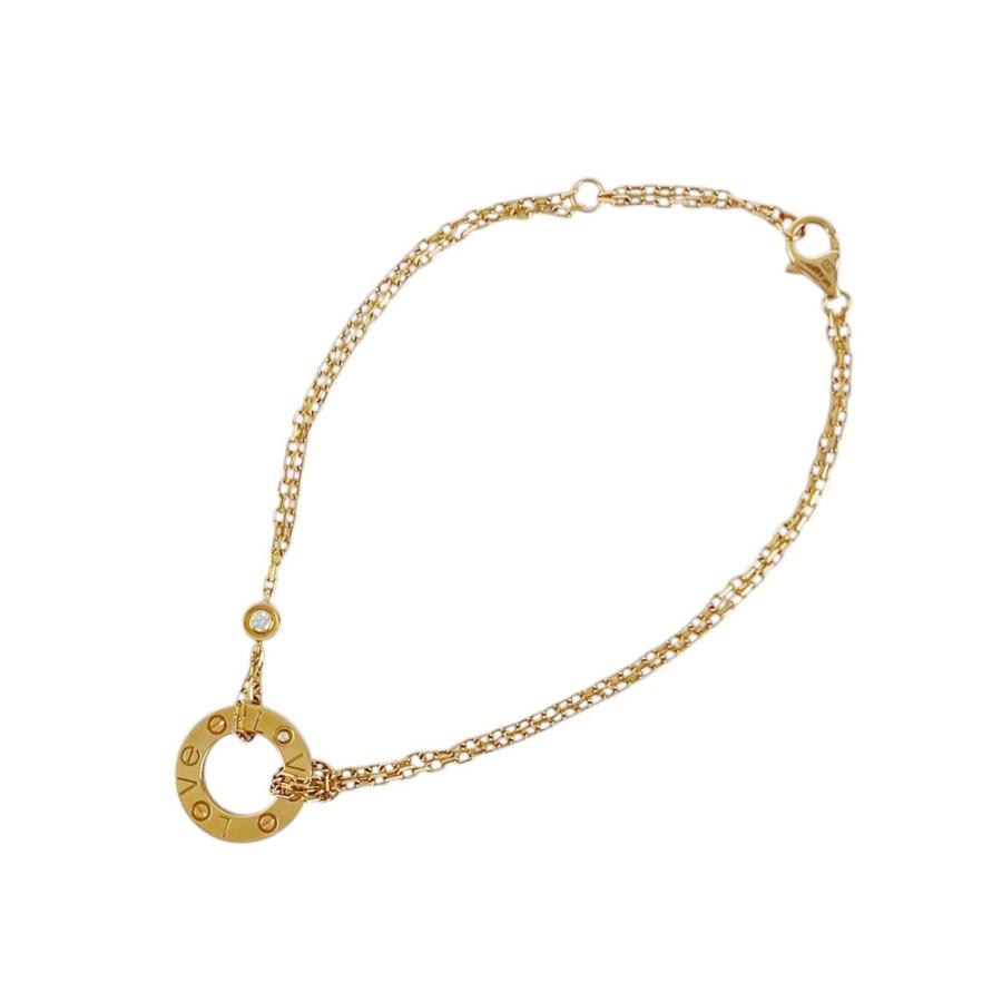 ■美品■　カルティエ ラブサークル ブレスレット アクセサリー ピンクゴールド ダイヤモンド 1PD PG750 Pt950 4.3g MRX877 箱 【378126】5 |  | 01