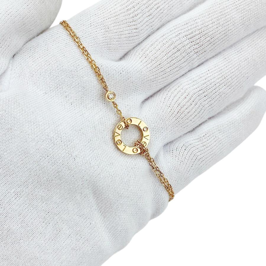 ■美品■　カルティエ ラブサークル ブレスレット アクセサリー ピンクゴールド ダイヤモンド 1PD PG750 Pt950 4.3g MRX877 箱 【378126】5 |  | 08